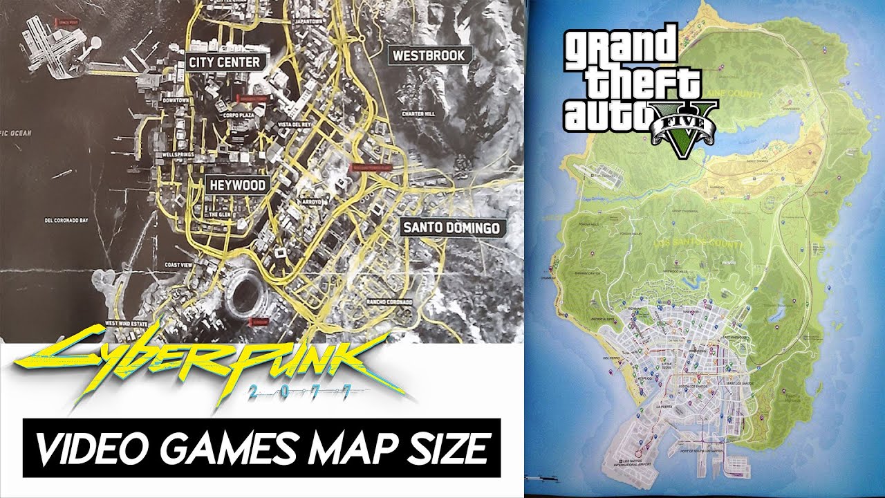 Size comparison of map of GTA 5