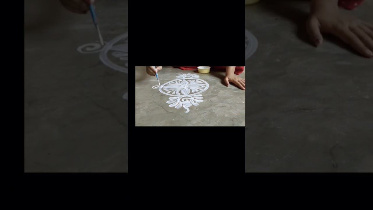 New style floor rangoli simple Design shorts video coming...