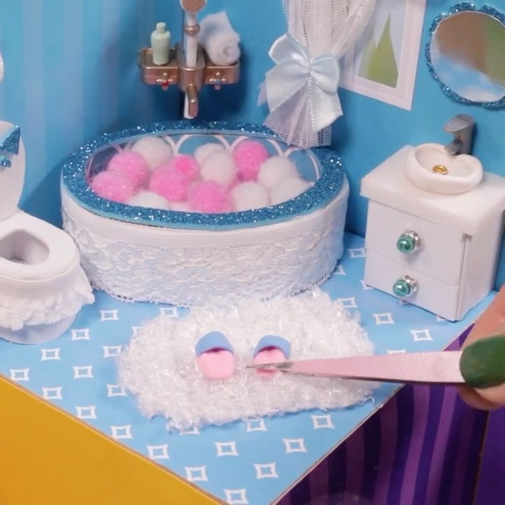 Dollhouse Bathroom DIY : How to Make Bathtub, Toilet, Sink & More ...