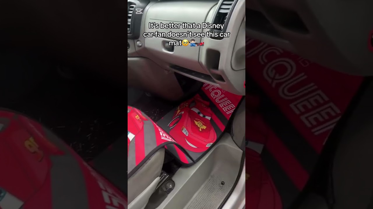 🚗⚡️Is your car missing some Ka-Chow? This Lightning McQueen car mat brings full throttle Pixar
