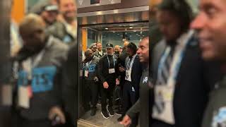 Lions GM Brad Holmes goes CRAZY in an elevator after playoff win