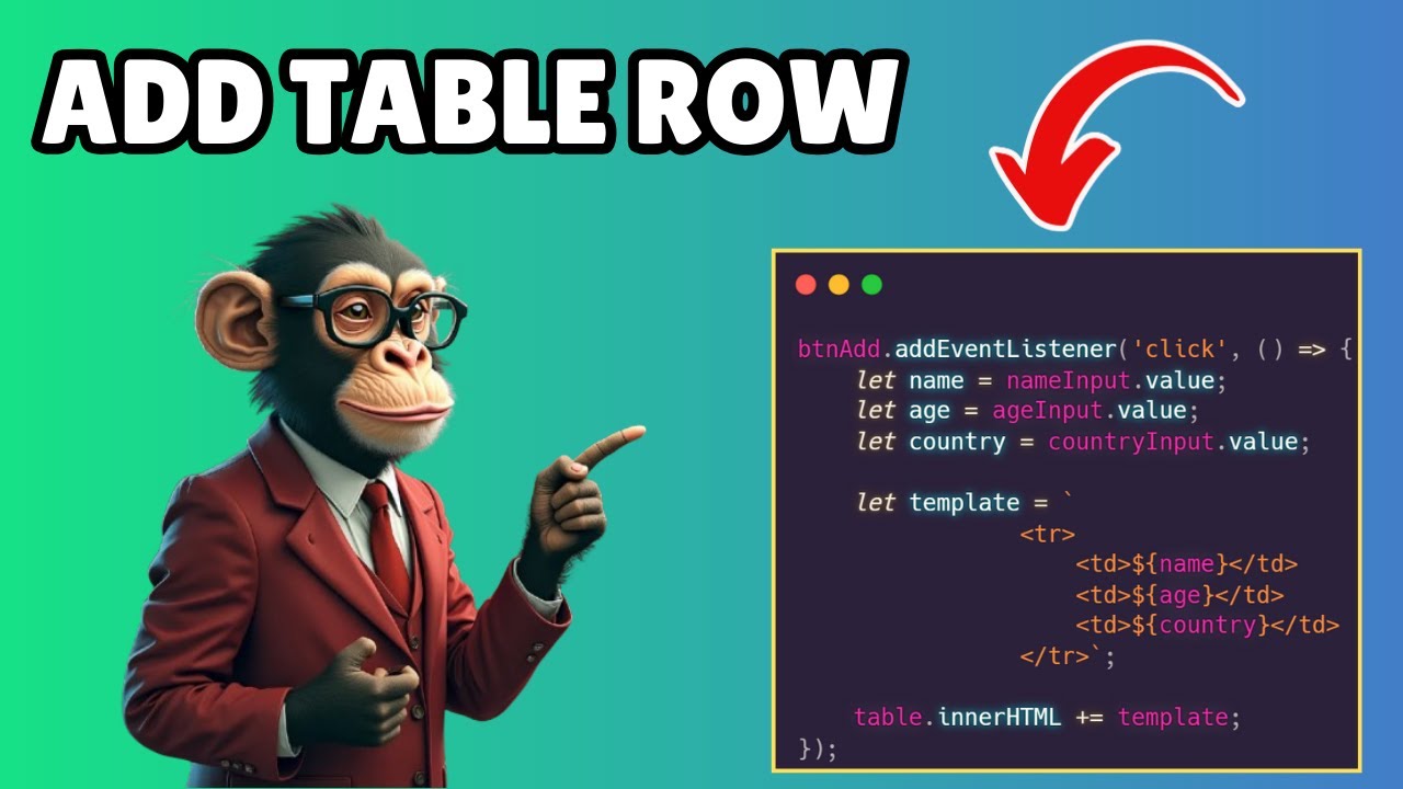 How to Add Row to HTML Table Using Javascript - YouTube