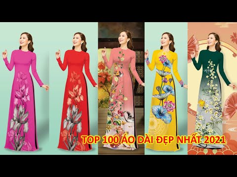 Áo Dài Đẹp Nhất 2021 | Top 100 Mẫu áo dài truyền thống Việt Nam họa tiết hoa đẹp nhất 2021