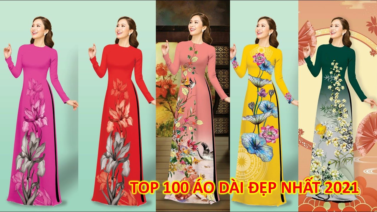 Áo Dài Đẹp Nhất 2021 | Top 100 Mẫu Áo Dài Truyền Thống Việt Nam Họa Tiết  Hoa Đẹp Nhất 2021 - Youtube