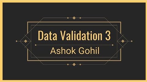 Excel Data Validation Part 3 - Complete Advance MS Excel Tutorial