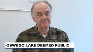 Oswego lake deemed a public body of water, public access from parks still illegal