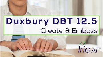 Create & Emboss in Duxbury DBT 12.5 Braille Software: DBT the world