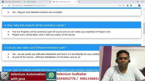Selenium Demo Part 2 Selenium Proxy Interview support Sudhakar +91-9294052778