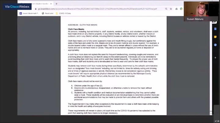 PVUSD Board Member Susan Matura's Mask Edict