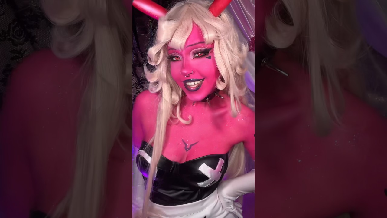 she’s talking about blitzø #cartoon #cosplayer #helluvaboss #cosplaygirl #makeup #verosika #cospla