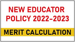 Educator policy 2022-2023 | Merit calculation formula for educator jobs screenshot 2