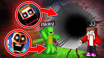 Mikey & JJ Found Longest Scary MIMIC Tunnel at Night - Minecraft Story of Maizen
