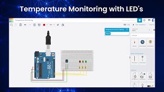 Temperature Monitoring with LEDs | Arduino + Tinkercad Project screenshot 3