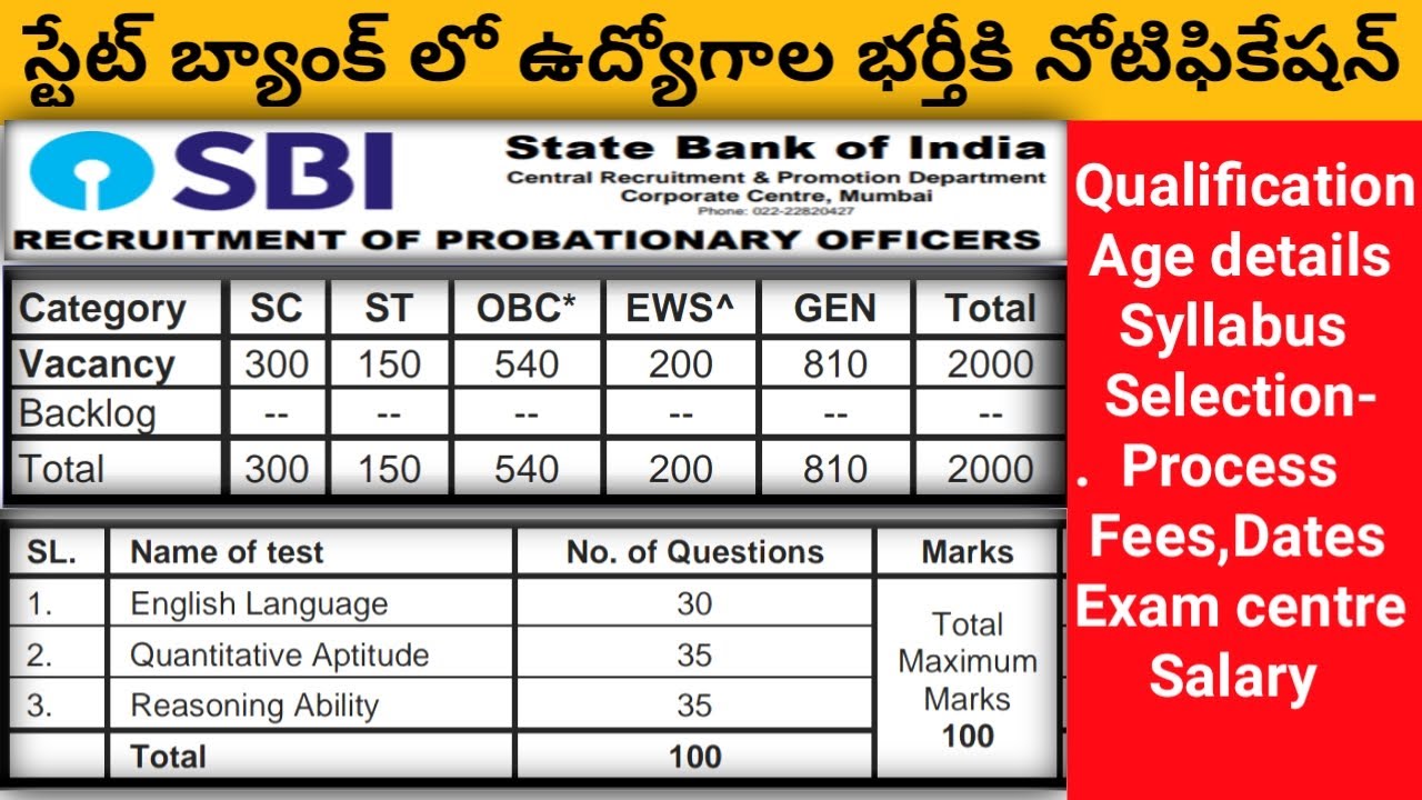 SBI PO recruitment 2020 || sbi po notification 2020-2021 || ADDA247 Telugu