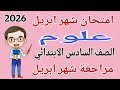 امتحان شهر ابريل علوم للصف السادس الابتدائي مراجعة شهر ابريل علوم للصف السادس الابتدائي 2026