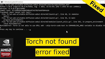 How to install sd in any amd gpu. Torch not is not able to use gpu error fixed.