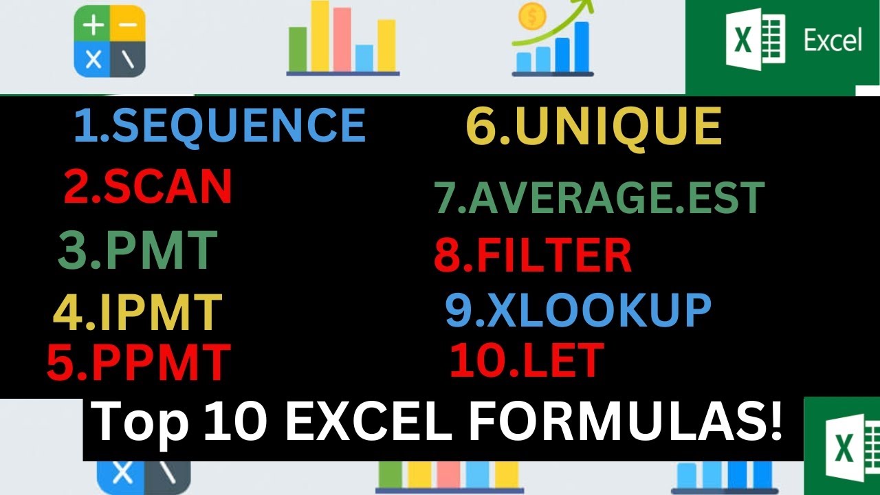 TOP 10 EXCEL FORMULAS TO MASTER IN 2025! - YouTube