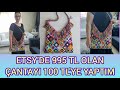Etsy&#39;de 995 Lira Olan Çantayı 100 Liraya Yaptım | Crochet Boho Granny Square Tote Bag Making