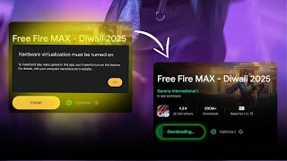 Fixed! Hardware virtualization must be turned on google play | Free fire install problem sloved
