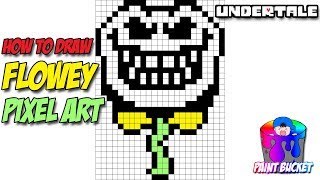 How To Draw Flowey From Undertale Flowey S Laugh Pixel Art Step By Step Drawing Tutorial Youtube