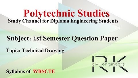 WBSCTE 1st Semester Technical Drawing Paper (2017-2018)