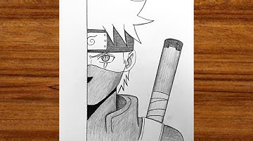 How to Draw Kakashi Hatake Step by Step | Easy Anime half face drawing | How to draw Anime Ninja