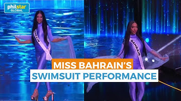 Miss Bahrain at the swimsuit portion of the Miss Universe 2024 preliminary competition