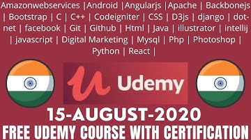 Free Udemy Certification Course ( Android-Hacking | AI |  Python | JAVA | django) (15-08-2020)