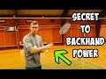 Badminton secret to backhand power