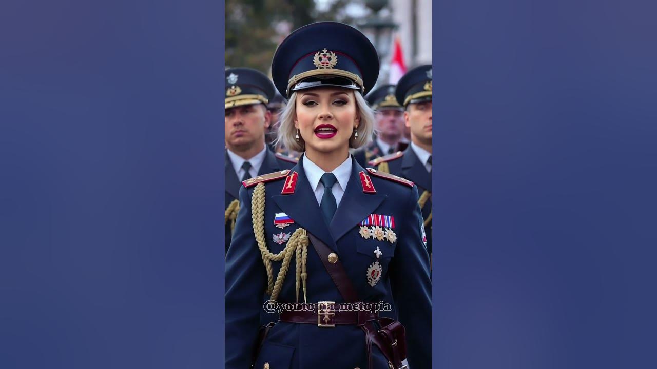 A Beautiful Russian Military Officer Sings KATYUSHA During Parade #femalesoldier