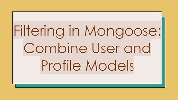 Filtering in Mongoose: Combine User and Profile Models