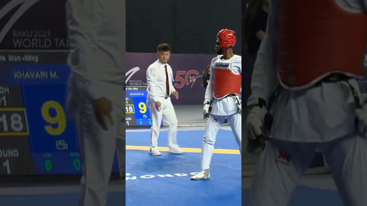 Baku 2023 World Taekwondo Championships M -58kg Khavari Mahdi (RTA) vs. Gnolo J.B. (CMR)