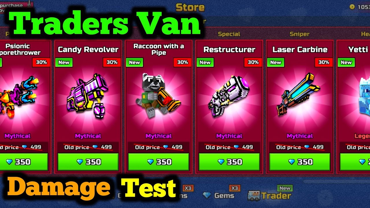 Traders Van Damage Test | Gem Van - Pixel Gun 3D