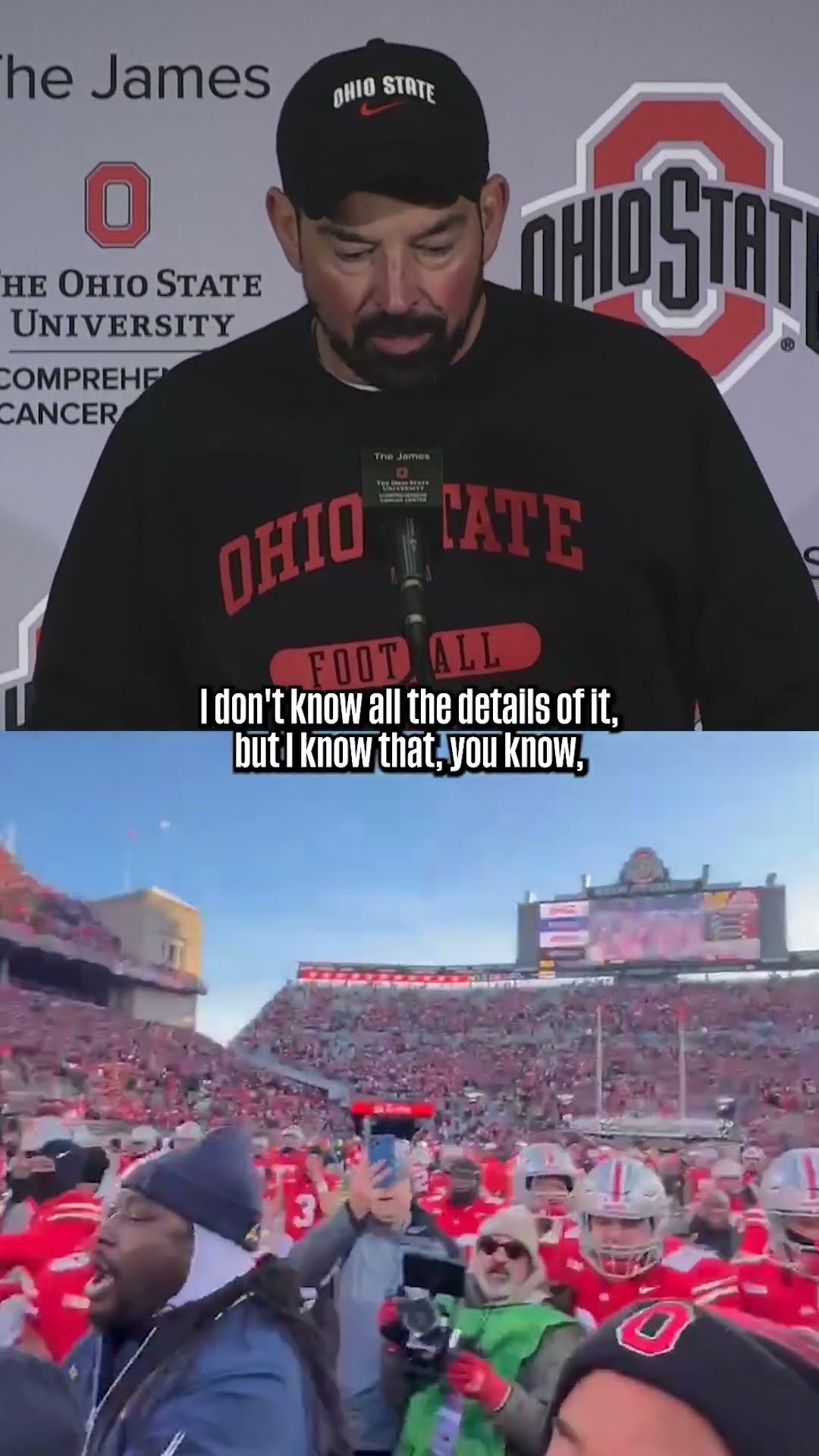 Ryan Day on Michigan planting flag at midfield #football #ohiostate #michigan