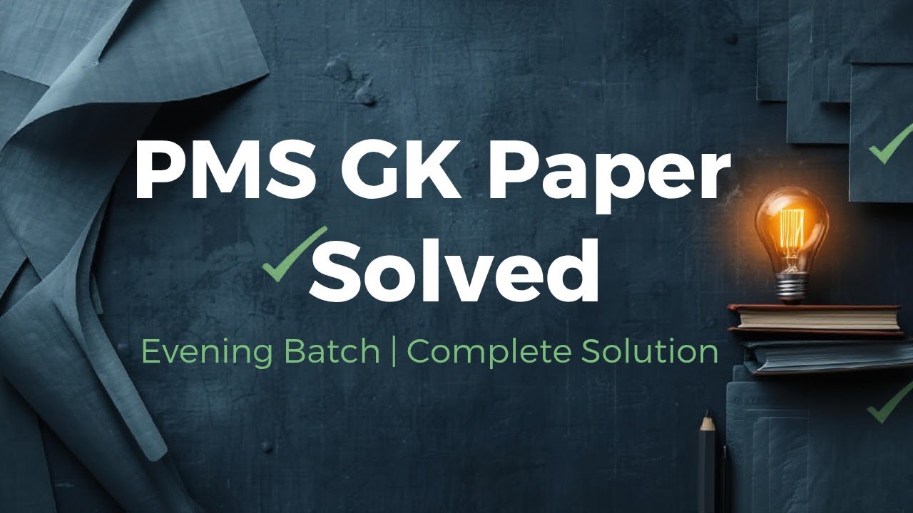 Today PMS GK Solved Paper (Evening Shift) held on 25-01-2026 | PMS GK Solved Evening paper 2026