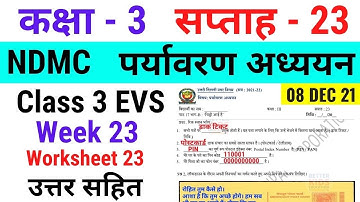 NDMC Class 3 EVS Week 23 Worksheet 23 (8/12/21) पर्यावरण अध्ययन सप्ताह 23 Class 3rd week 23 solution