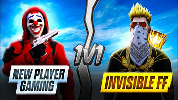 1️⃣ 🔥 1v1 CUSTOM CHALLENGE – Invisible vs New Player | Free Fire OP Gameplay@invisibleff2049