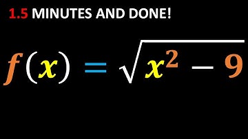 1.5 Minutes: domain of f(x)=√(x² - 9)