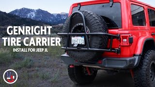 GenRight Aluminum Tire Carrier Install for Jeep JL