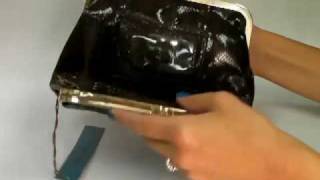 Kate Landry Python Foldover Clutch