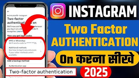 Instagram Two Factor Authentication On Kaise Kare | How To On Two Factor Authentication In Instagram