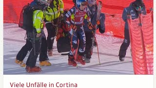 Ski Alpin first crashy Women's Downhill Cortina 2024 Highlights