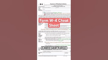 Form W-4 withholding cheat sheet! #taxtips #w4 #taxplanning
