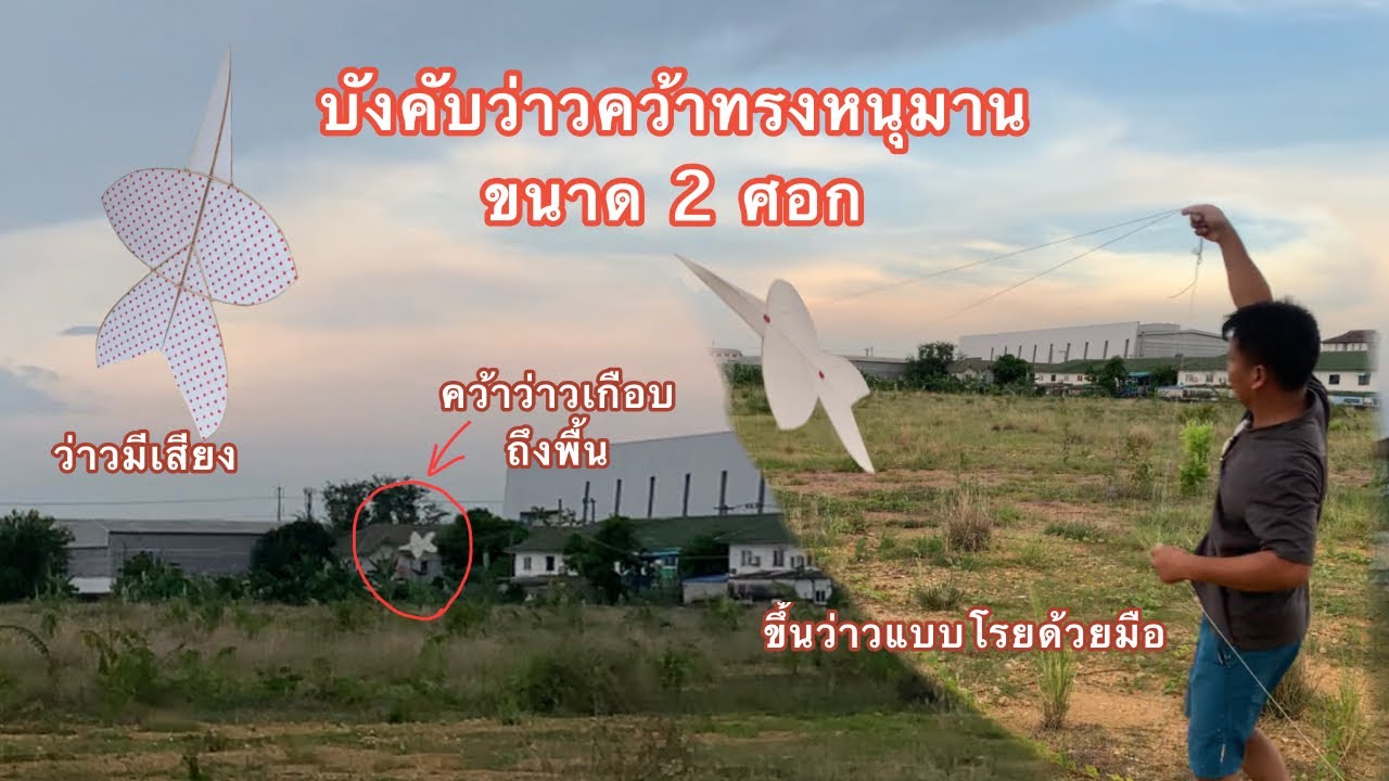 ทดสอบบังคับว่าวจุฬาทรงหนุมาน 2 ศอก , คว้าต่ำถึงพื้น , ว่าวเสียงอูดดังมาก