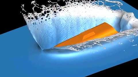 Free falling life boat simulation with SPH-flow