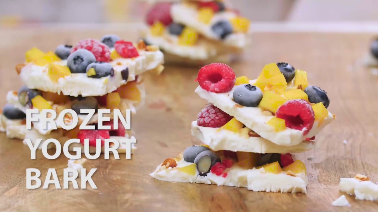 Frozen Yogurt Fruit Bark - YouTube
