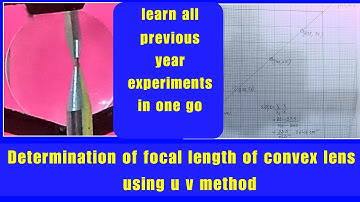 Class12:ISC physics practical:To determine focal length of convex lens with u v method,with graph
