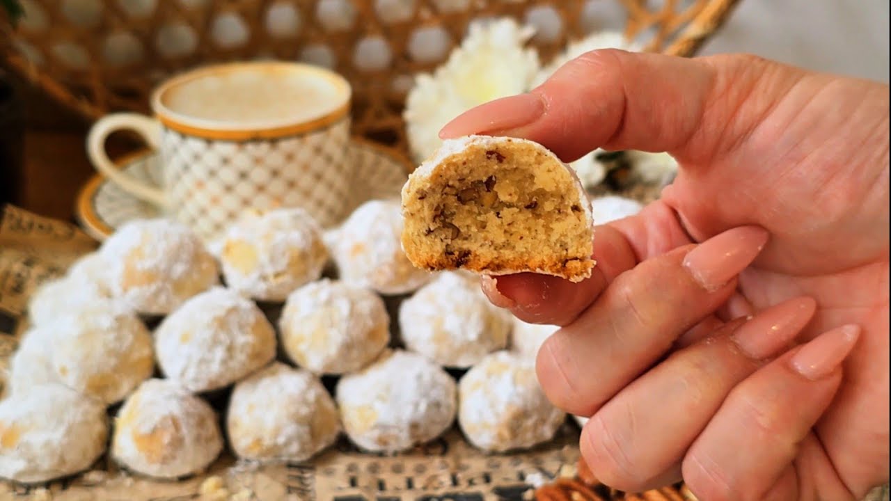 עוגיות חמאה ופקאן נמסות בקערה אחת||Melt-in-Your-Mouth Butter Pecan Cookies in One Bowl