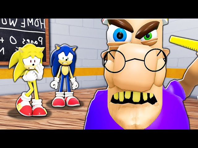 SUPER SONIC vs TEAM SCHOOL ESCAPE! (Roblox) class=