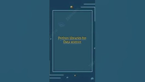 python libraries for data science ||